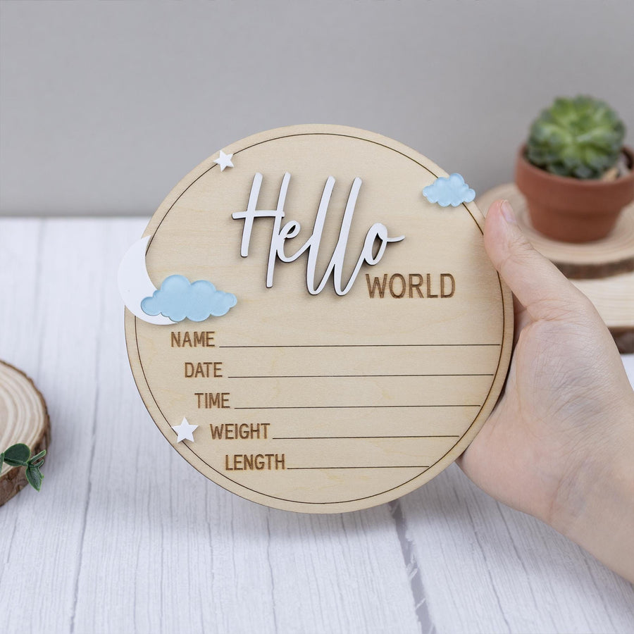 Moon Birth Announcement, Stars Baby Birth Announcement, Arched Wooden Birth Announcement, Hospital Birth Announcement Sign, Baby Birth Name
