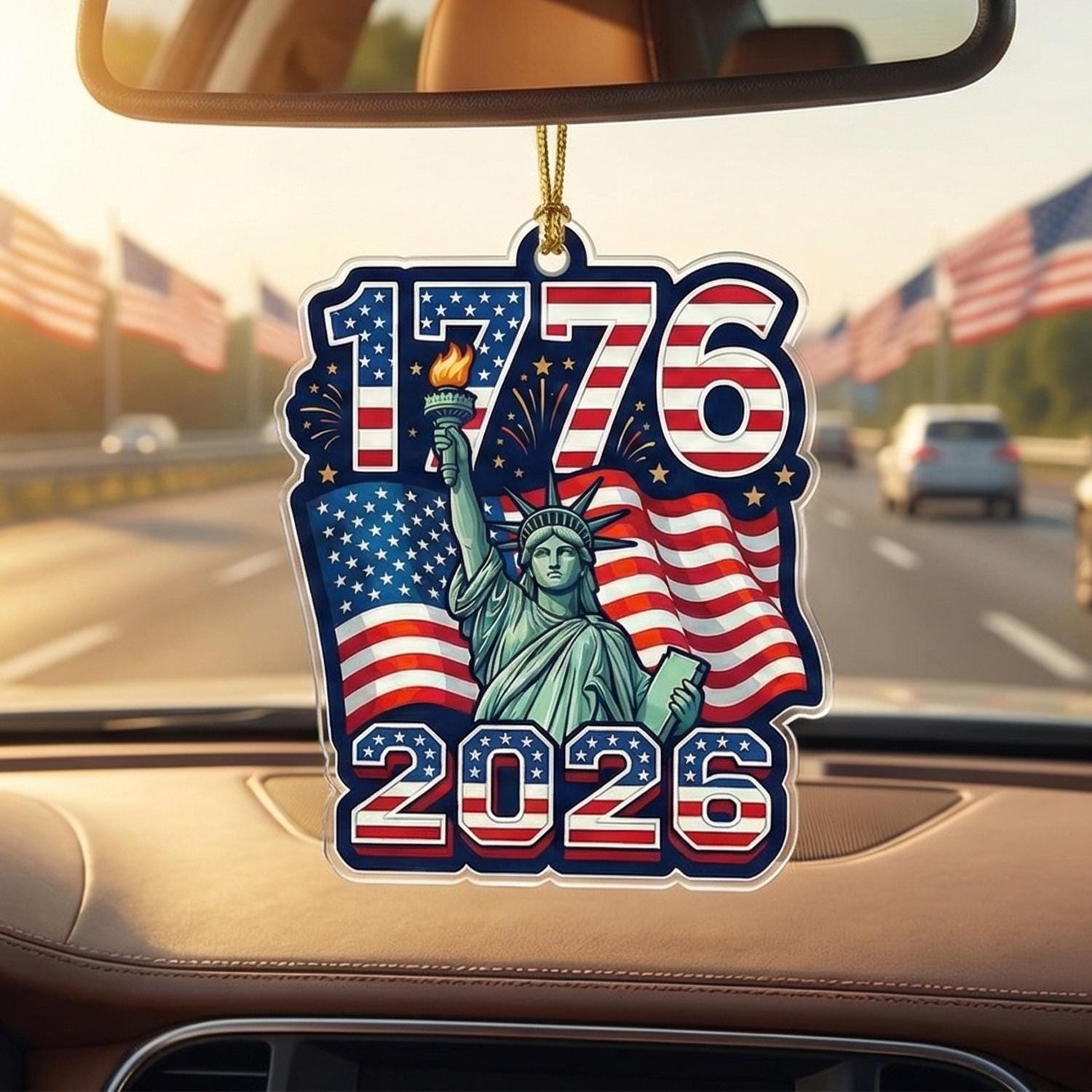 1776-2026 USA Ornament, 250th Anniversary Lady Liberty Gift, Semiquincentennial Patriotic Acrylic Decor, America 250th Birthday