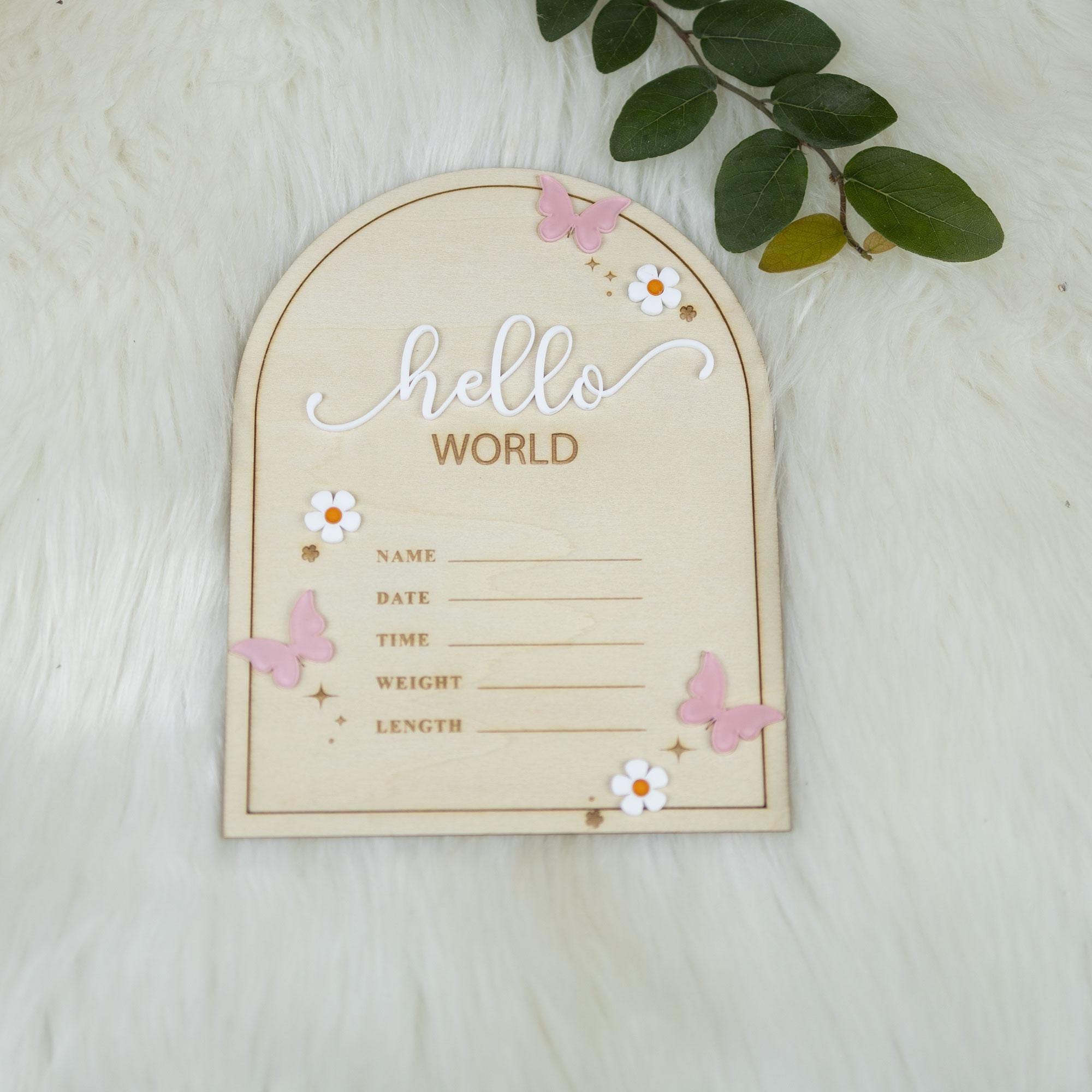Hello World Newborn Sign, Baby Announcement Sign, Baby Sign For Hospital, Welcome Baby Sign, Baby Sign For Hospital, Gender Neutral Sign