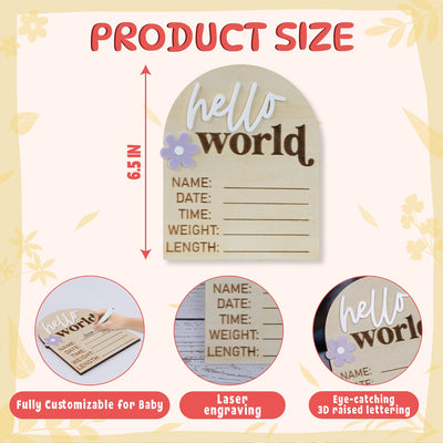 Hello World Sign, Baby Birth Announcement, Baby Name Announcement, Hospital Name Sign, Birth Star Sign, I’m New Here, Surprise Gender Sign