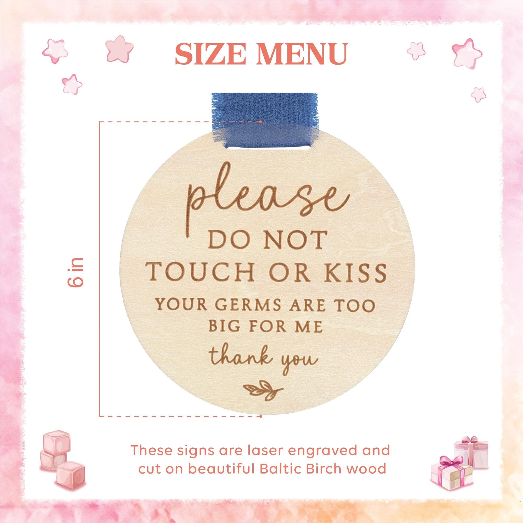 Please Do Not Touch or Kiss Sign, Baby Car Seat Sign No Touching, Gift For New Parents, Baby Shower Gift, Baby Keepsake Gift, Newborn Sign