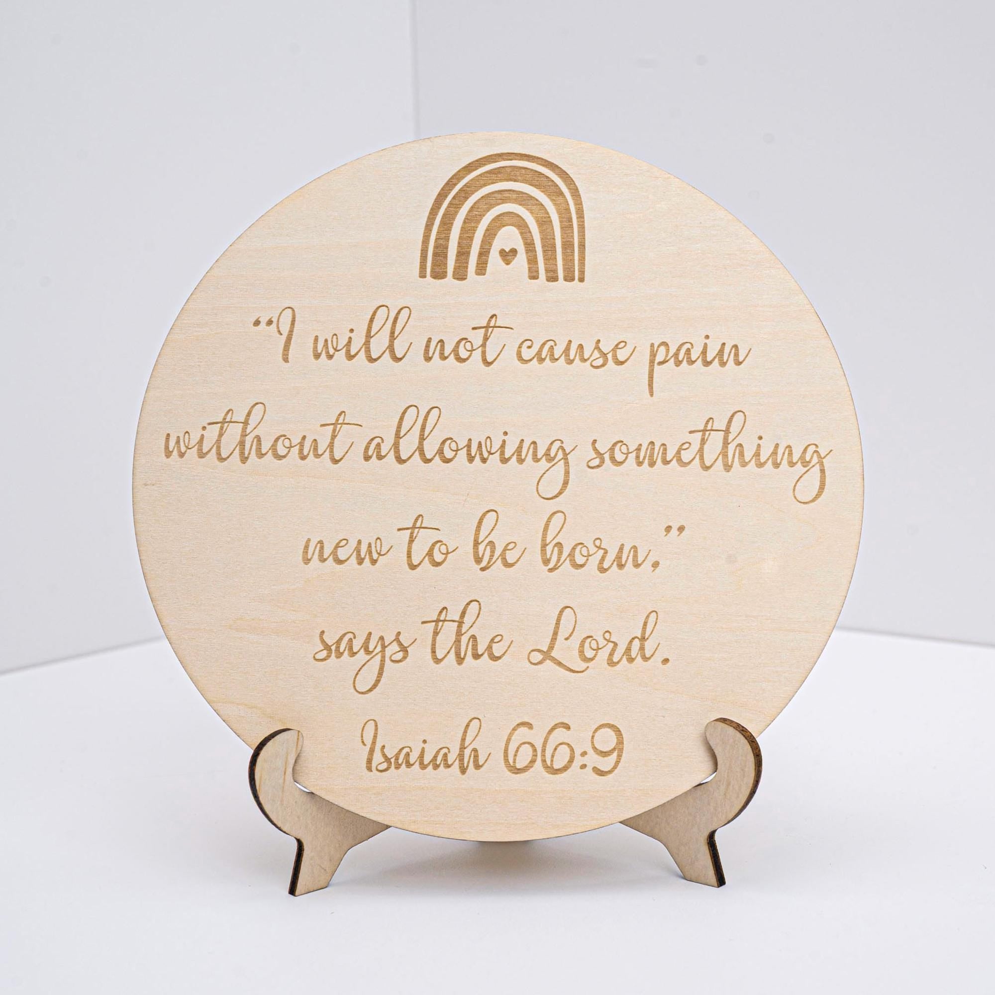 Rainbow Baby Nursery Sign, Christian Baby Shower Gift, Isaiah 66:9, Faith Gift For New Mom, Religious Gift For Mom Pregnant,Bible Verse Baby