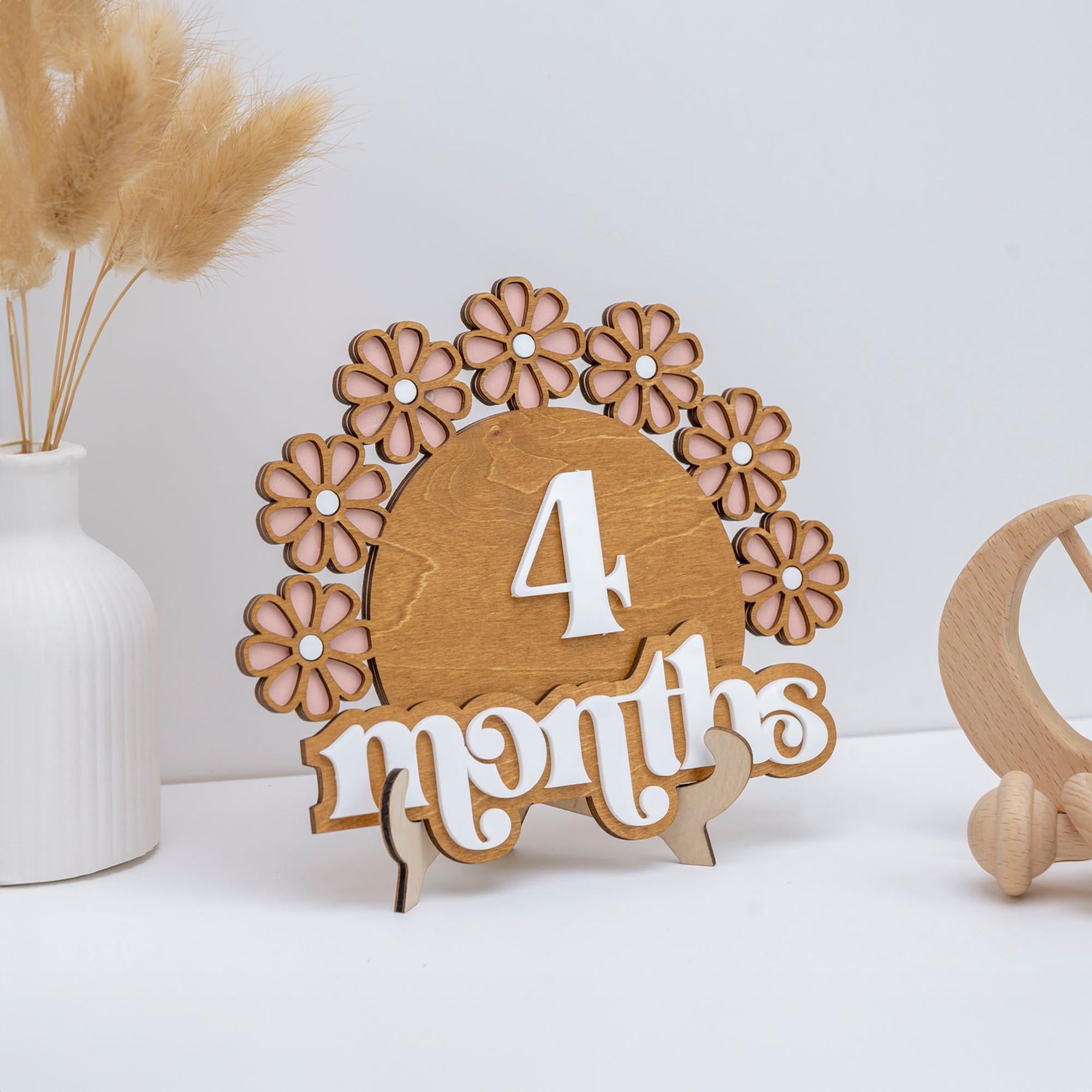 Wooden Baby Milestone Set, Daisy Milestone, Newborn Photo Prop Girl, Monthly Milestones Photo Props, Weekly Newborn, Boho Baby Milestone