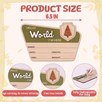 Baby Announcement With Birth Stats, National Park Baby Name Sign, Woodland Nursery Name Sign, Baby Photo Prop, Custom Newborn Reveal Sign