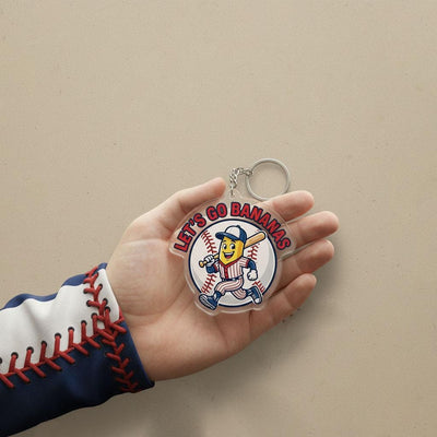 Funny Baseball Keychain, Cute Baseball Fan Keychain, Baseball Bag Charm, Acrylic Baseball Keychain, Baseball Lover Gift