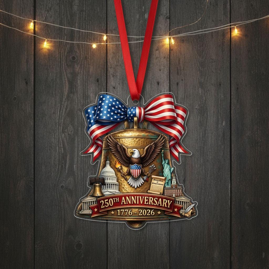 Semiquincentennial Gift 2026 USA 250th Anniversary Acrylic Ornament Liberty Bell Patriotic Decor Eagle History Souvenir