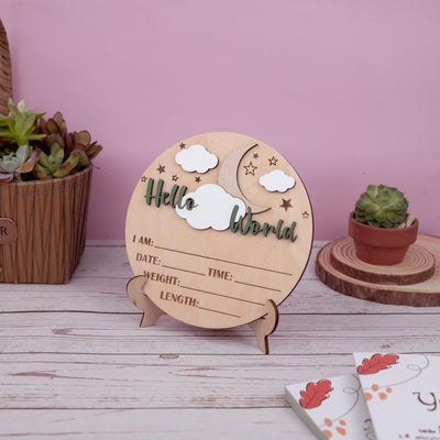 Birth Stats Sign, 3D Baby Birth Announcement Sign, Hello World Sign, Newborn Photo Prop, Baby Shower Gift for New Mom, Nursery Name Sign