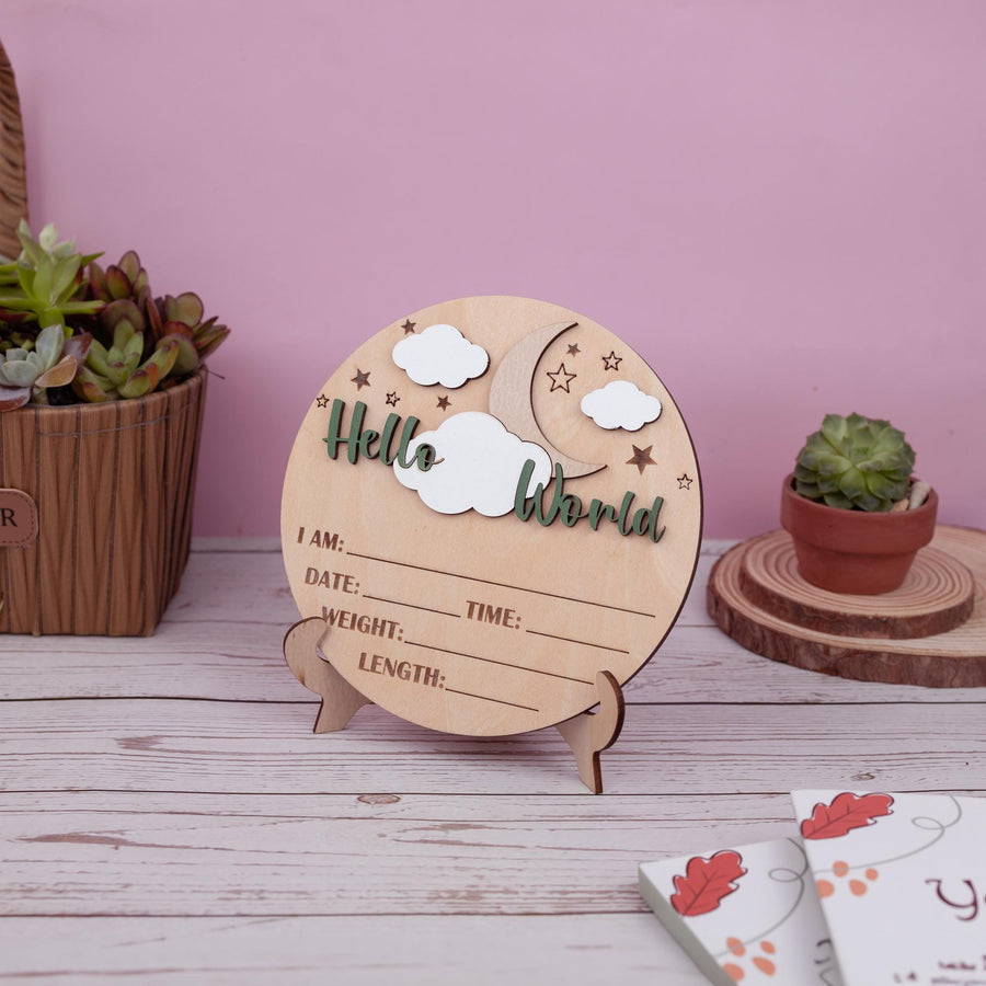 Birth Stats Sign, 3D Baby Birth Announcement Sign, Hello World Sign, Newborn Photo Prop, Baby Shower Gift for New Mom, Nursery Name Sign