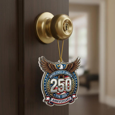 USA 250th Anniversary Ornament, Semiquincentennial Silver Eagle Gift, 1776-2026 Patriotic Acrylic Decor, America Milestone Keepsake