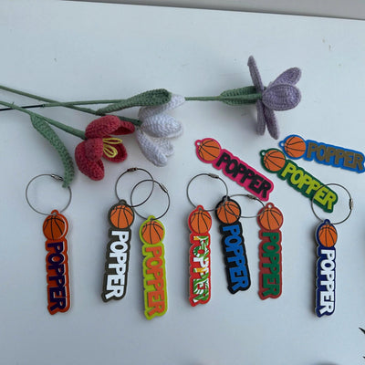 Custom Basketball Name Keychain: Personalized Sports Bag Tag