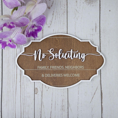 No Soliciting Sign, No Soliciting Family Friends Neighbors Welcome, No Knocking Sign, Please Do Not Disturb Door Sign, Baby Sleeping Sign