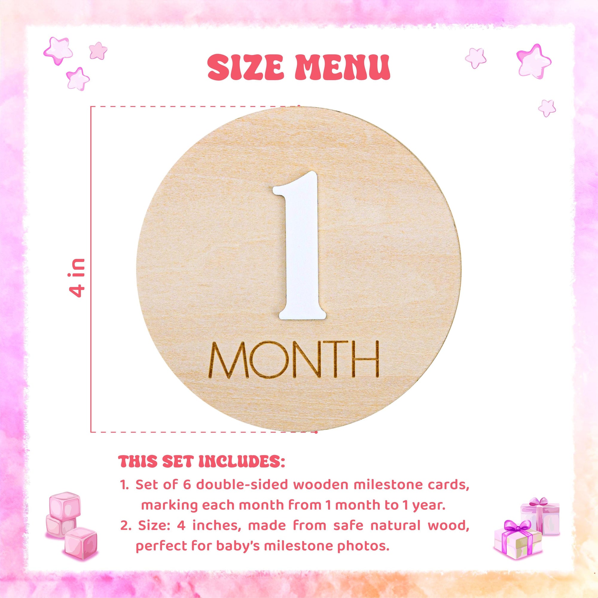 Baby Monthly Milestone Discs, Monthly Milestone Cards Baby, 3D Wood Engraved Monthly Milestone Markers, Newborn Photo Props,Boho Baby Shower