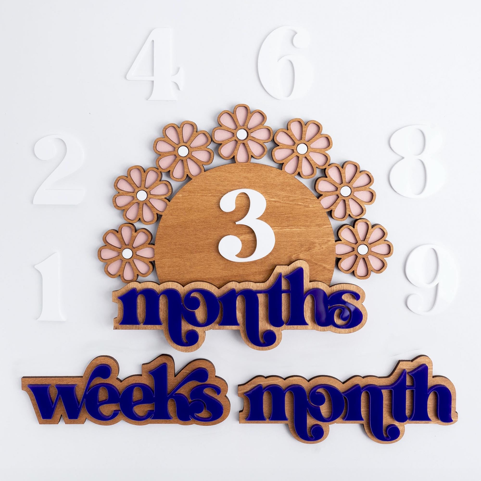 Wooden Baby Milestone Set, Daisy Milestone, Newborn Photo Prop Girl, Monthly Milestones Photo Props, Weekly Newborn, Boho Baby Milestone