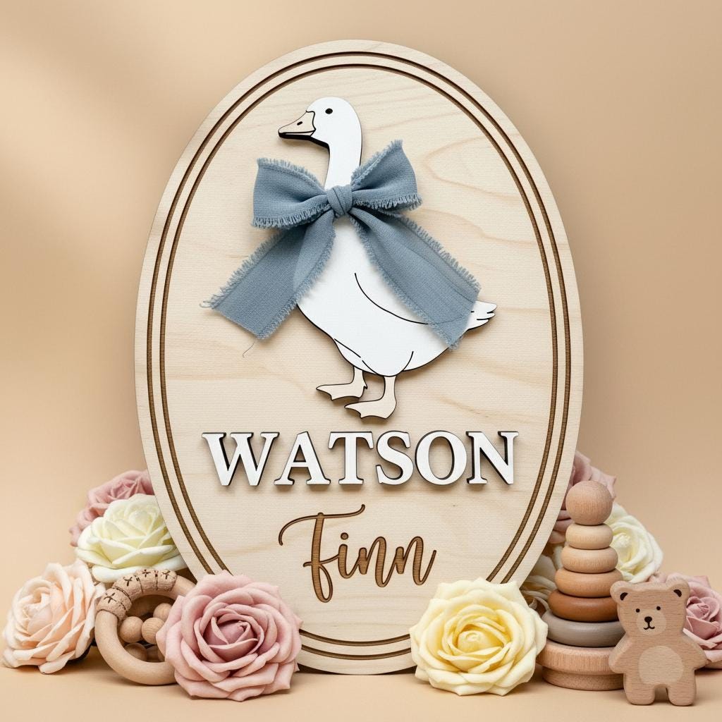 Personalized Baby Name Wood Sign, Hello World Nursery Decor