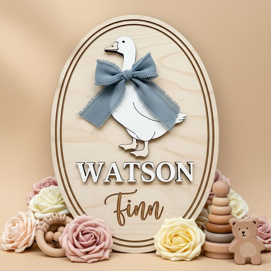 Personalized Baby Name Wood Sign, Hello World Nursery Decor