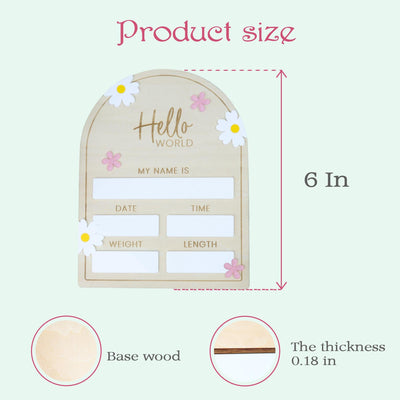 Baby Girl Birth Announcement, Hello World Baby Name Sign (Marker Included) , Birth Stat Sign, Birth Announcement Sign, Newborn Photo Prop