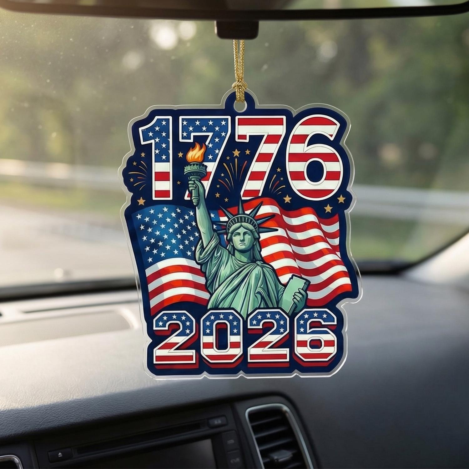 1776-2026 USA Ornament, 250th Anniversary Lady Liberty Gift, Semiquincentennial Patriotic Acrylic Decor, America 250th Birthday