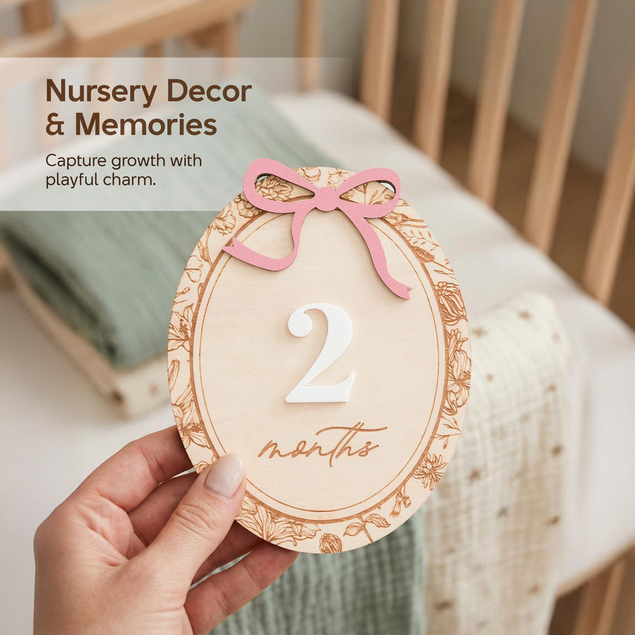 Baby Milestone Discs Wooden Monthly Milestone Sign Baby Month Markers Newborn Photo Prop First Year Baby Gift Baby Milestone Set