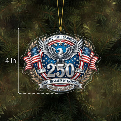 USA 250th Anniversary Ornament, Semiquincentennial Eagle Emblem Gift, 1776-2026 Patriotic Acrylic Decor, America 250 Years Keepsake