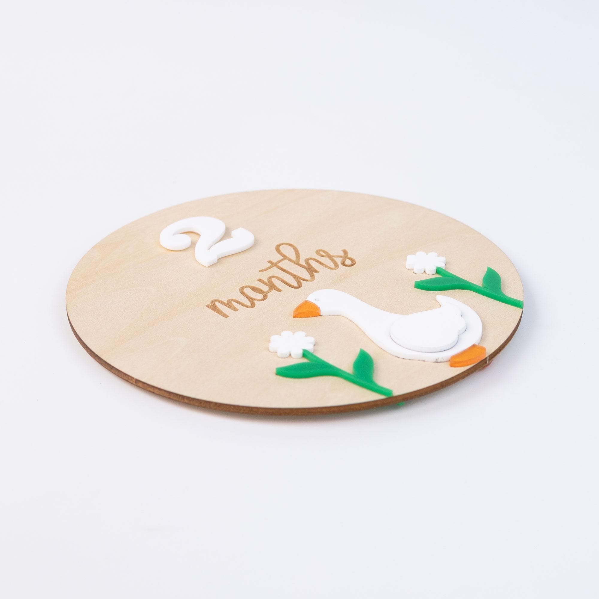 Wooden Baby Milestone Card, Interchangeable Milestone Card, Duck Baby Decor, Baby Monthly Milestone Marker, Baby Shower Gift, Nursery Decor