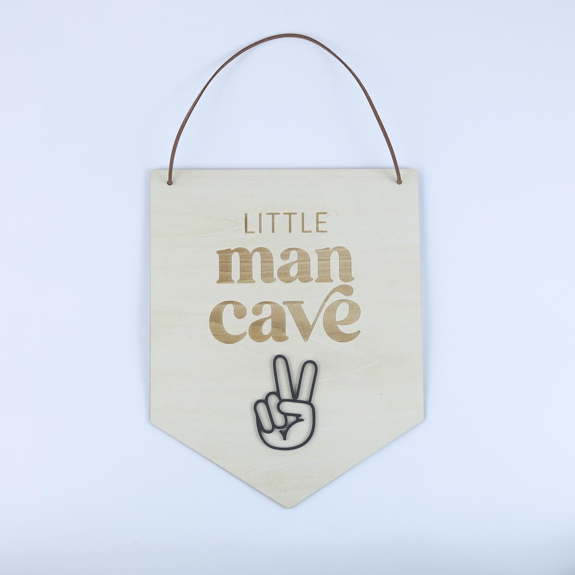 Little Man Cave Sign, Baby Boy Nursery Sign, Boy Nursery Decor, Baby Boy Gift, Boy Room Wall Decor, Pennant Sign, Banner For Boys Room Decor