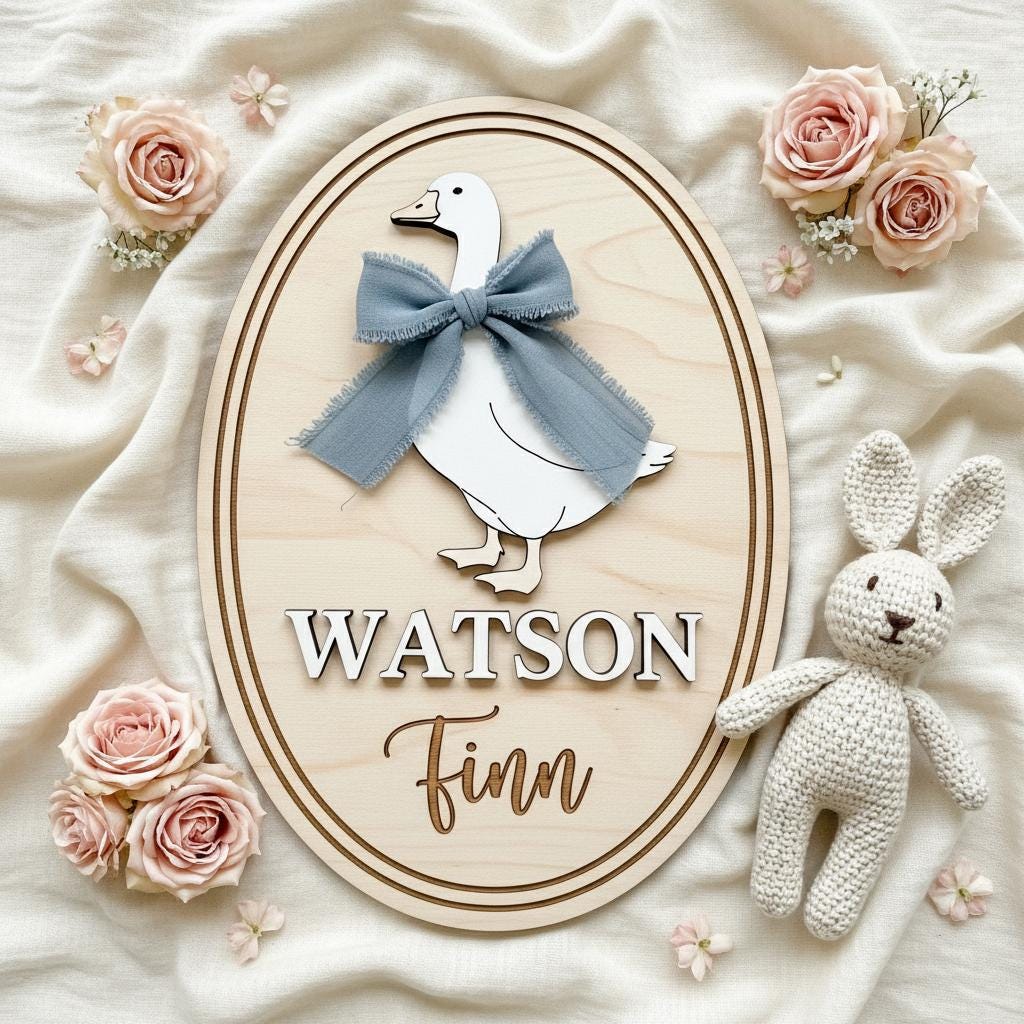 Personalized Baby Name Wood Sign, Hello World Nursery Decor