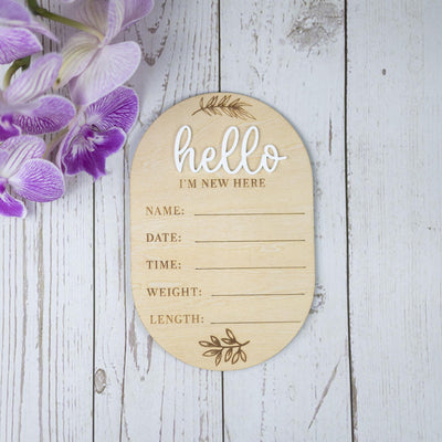 I'm New Here Sign, Birth Announcement Sign, Baby Announcement Sign, Baby Name Sign, Hospital Newborn Signs, Baby Photo Prop, Nursery Decor