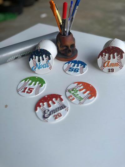 Personalized Baseball Keychain Custom Player Name and Number, Acrylic Baseball Bag Tag, Little League Player Gift, Baseball Team Gift