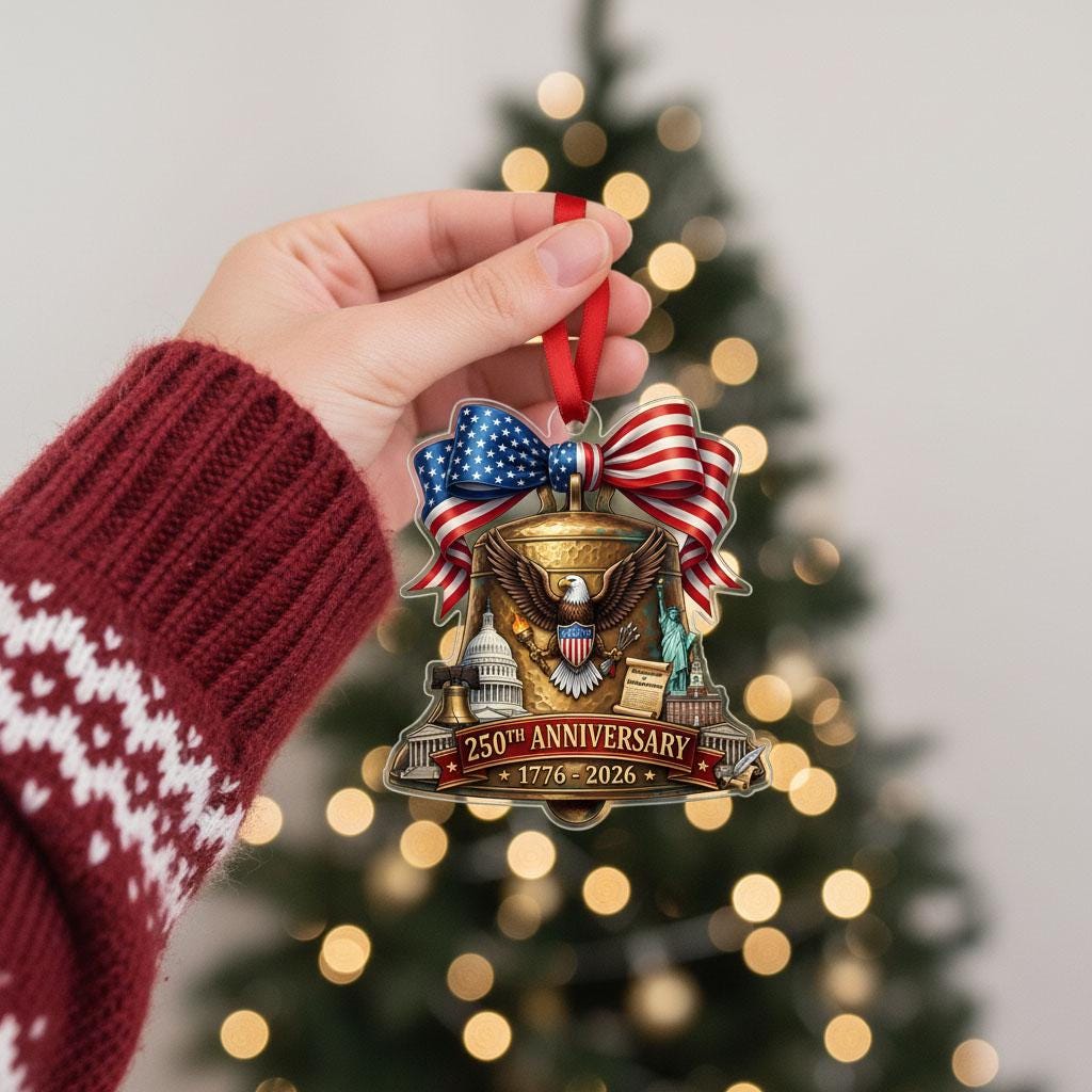 Semiquincentennial Gift 2026 USA 250th Anniversary Acrylic Ornament Liberty Bell Patriotic Decor Eagle History Souvenir