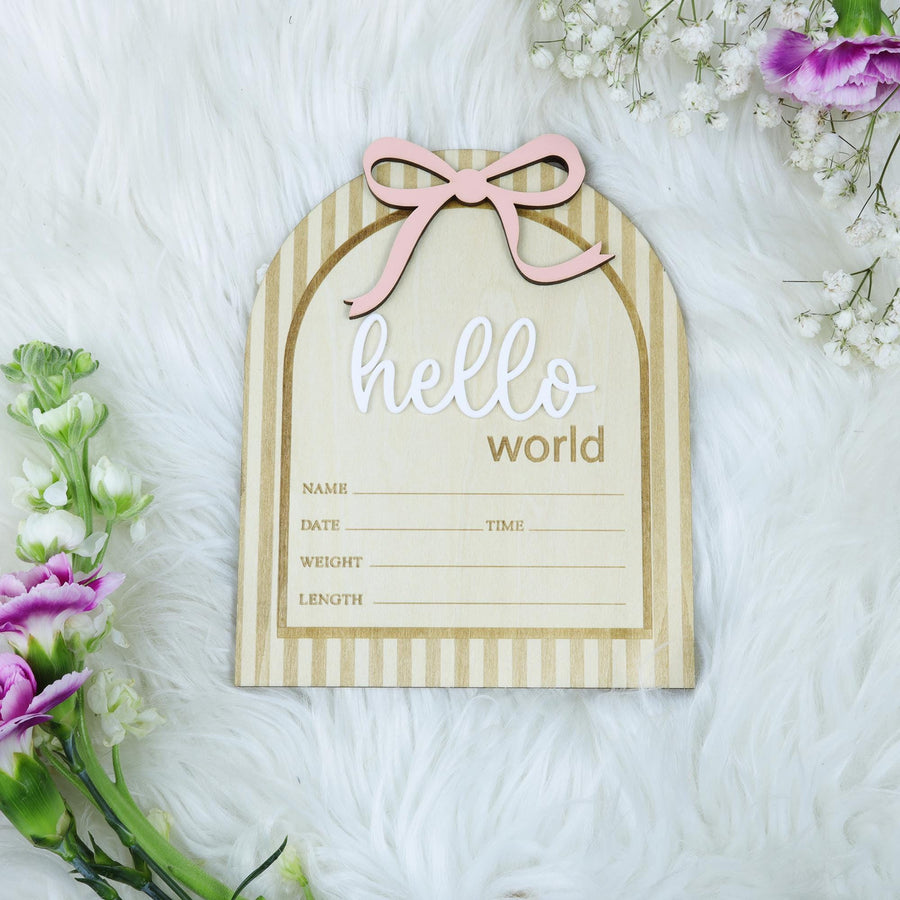 Baby Stat Sign, Hello World Birth Announcement, Hello World Baby Announcement Sign, Baby Photo Props, Welcome Baby Sign