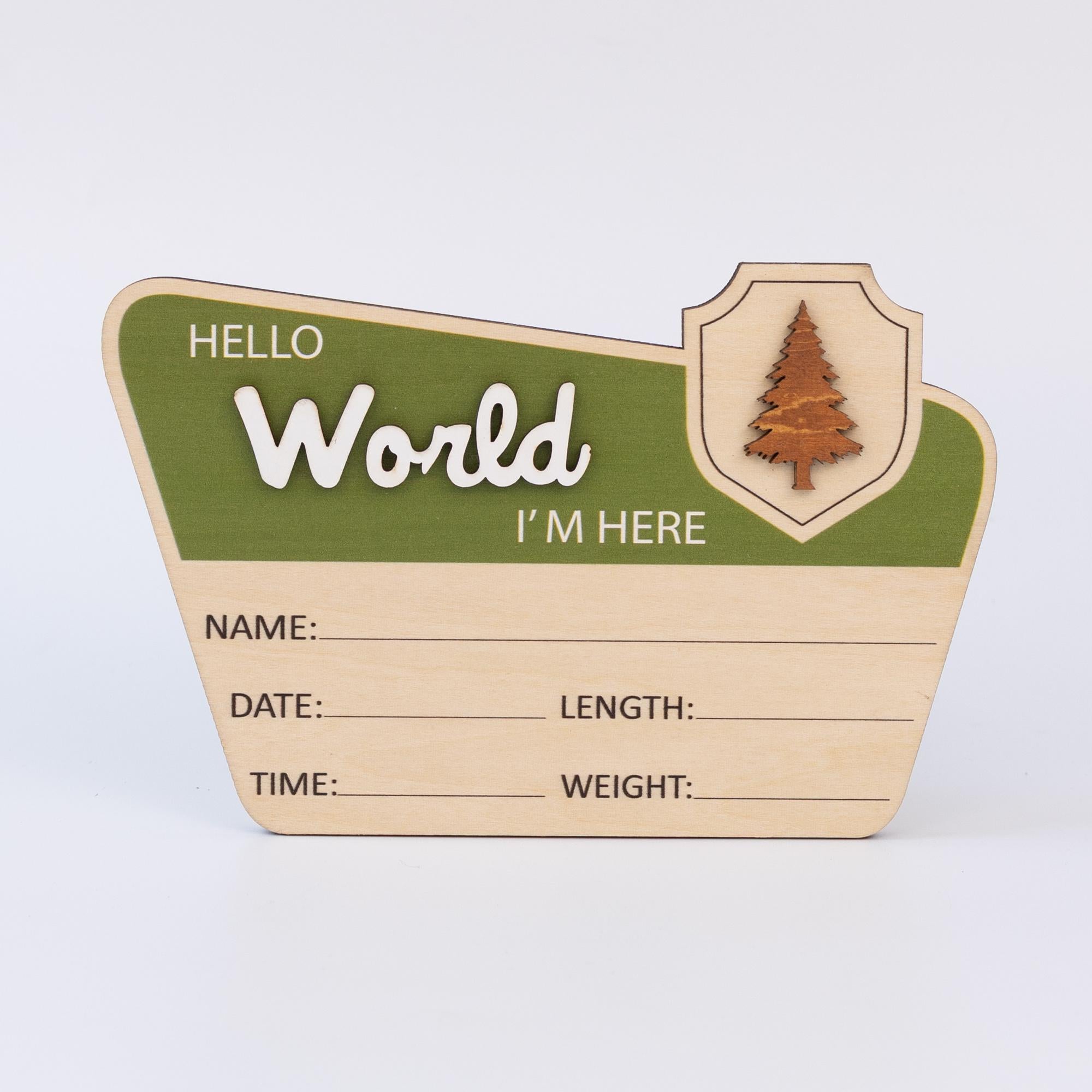 Baby Announcement With Birth Stats, National Park Baby Name Sign, Woodland Nursery Name Sign, Baby Photo Prop, Custom Newborn Reveal Sign