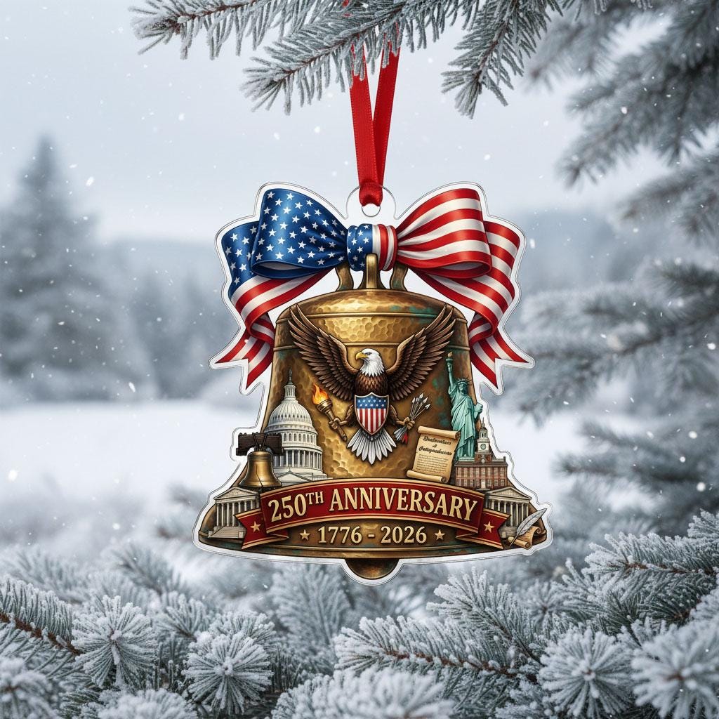 Semiquincentennial Gift 2026 USA 250th Anniversary Acrylic Ornament Liberty Bell Patriotic Decor Eagle History Souvenir