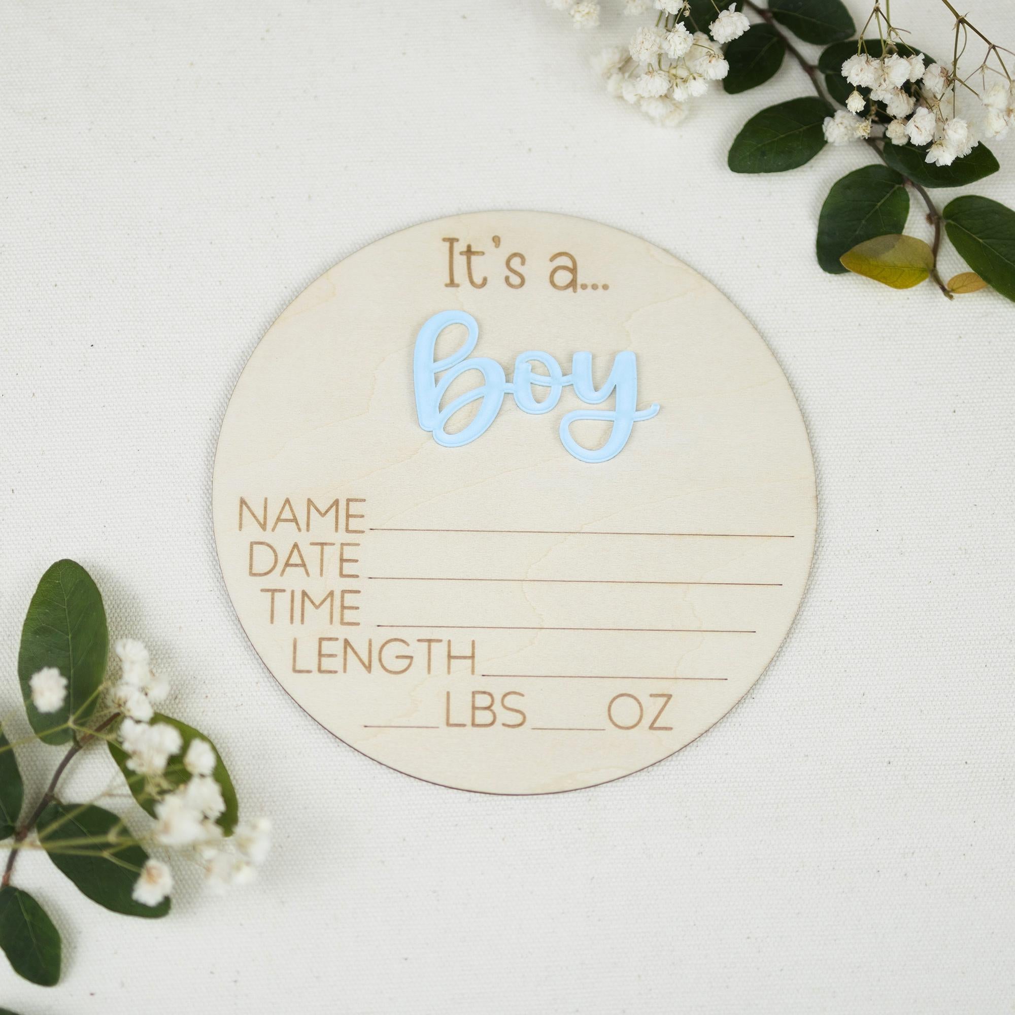 Surprise Gender Reveal Sign, Wooden Baby Announcement Sign, It's A Girl Sign, It's A Boy Announcement, Birth Stat Sign, Baby Shower Gift