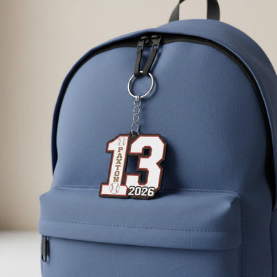 Personalized Baseball Number Keychain Custom Player Name Number and Year, Acrylic Baseball Player Gift, Little League Team Gift
