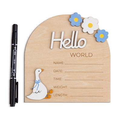 Hello World Sign, Baby Announcement Sign, Baby Announcement Photo Props, Birth Announcement Sign for Hospital, Baby Announcement Name Sign