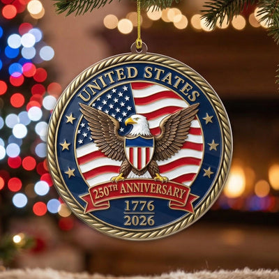 United States 250th Ornament, Semiquincentennial Car Mirror Charm, 1776-2026 Patriotic Eagle Gift, USA Jubilee Coin Decor
