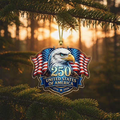 United States 250th Ornament, Semiquincentennial Eagle Portrait, 1776-2026 Patriotic Anniversary Gift, USA 250 Years Decor