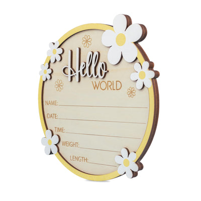 Hello World Sign, Daisy Birth Stats Sign, Daisy Birth Announcement,Baby Name Reveal For Hospital,Baby Name Reveal Baby Shower,Baby Name Sign