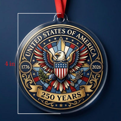United States 250th Ornament, Great Seal Eagle Emblem, 1776-2026 Patriotic Anniversary Gift, USA 250 Years Decor, America Birthday