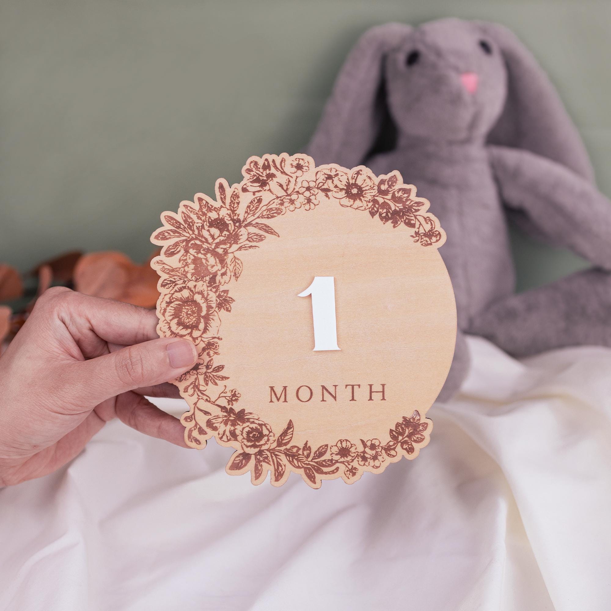 Floral Baby Monthly Milestones Girl, Interchangeable Milestone Set, Boho Baby Milestones, Wooden Newborn Photo Prop, Baby Photo Props Girl