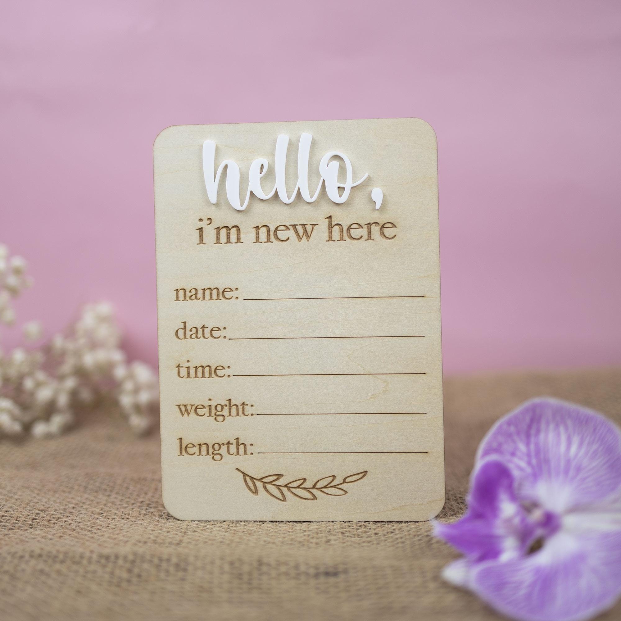 Birth Announcement Sign, I'm New Here Sign, Baby Stat Sign, Birth Announcement Sign For Hospital, Baby Announcement Name Sign For Hospital