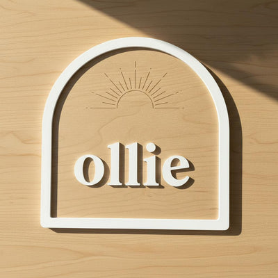 Personalized Baby Name Sign Wooden Nursery Decor, Custom Baby Name Plaque, Modern Arch Nursery Wall Sign Minimalist Baby Room Decor