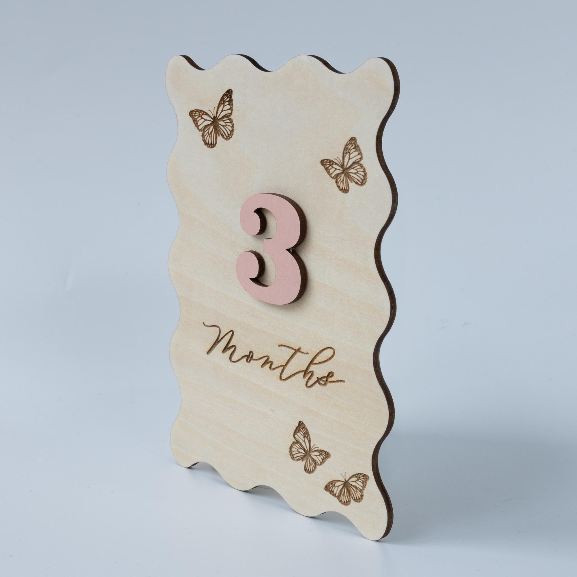Personalized Monthly Milestones, Wooden Milestone Card, Custom Baby Shower Gift for Girls, Baby Name Sign for Hospital, Gift for Newborn