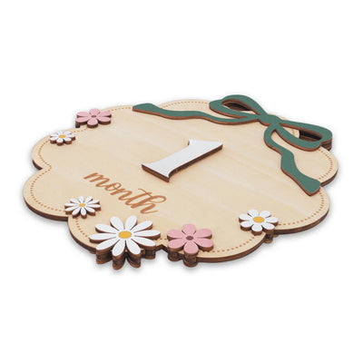 Wooden Baby Milestone Photo Props with Numbers 1–12 Months