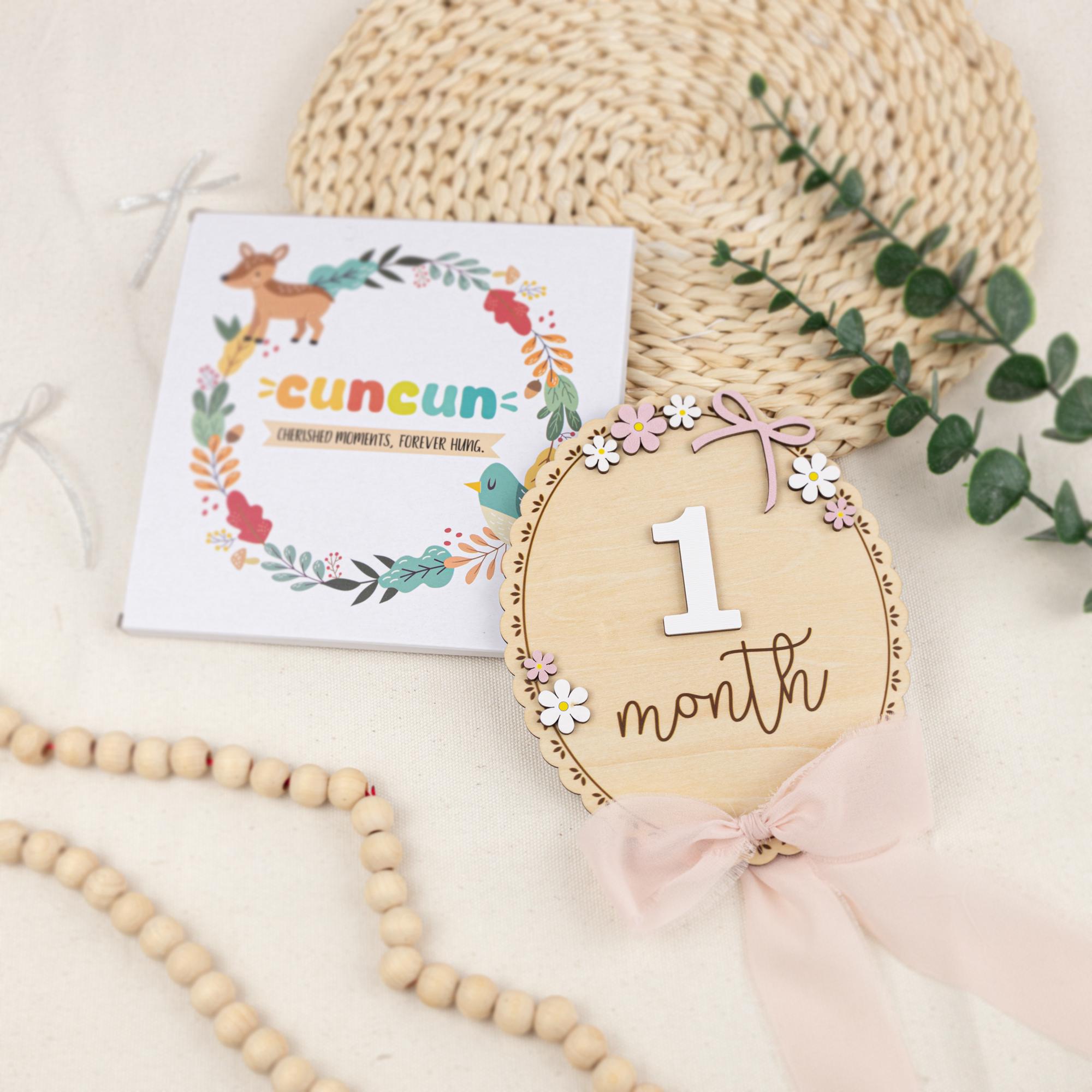 Daisy Monthly Milestone, Baby Milestone, Baby Girl Photo Prop, Boho Baby Milestone,Wooden Daisy Flower Milestone Disc,Monthly Baby Milestone