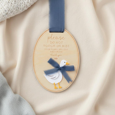 Please Do Not Touch or Kiss Baby Sign, Wooden Stroller Tag