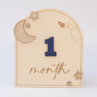 Baby Milestone Sign, Wooden Interchangeable Milestone Card, Baby Monthly Milestone Marker, Gift For Newborn, Baby Shower Gift, Nursery Decor