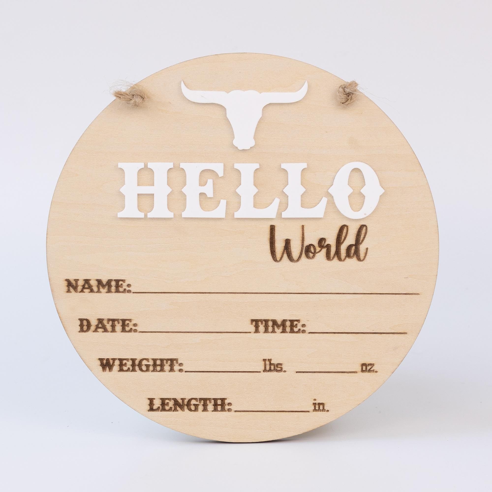 Western Baby Announcement Sign Boy, Newborn Photo Prop, Baby Birth Stats Sign, Bull Western Nursery Sign, Newborn Announcement Sign Boys