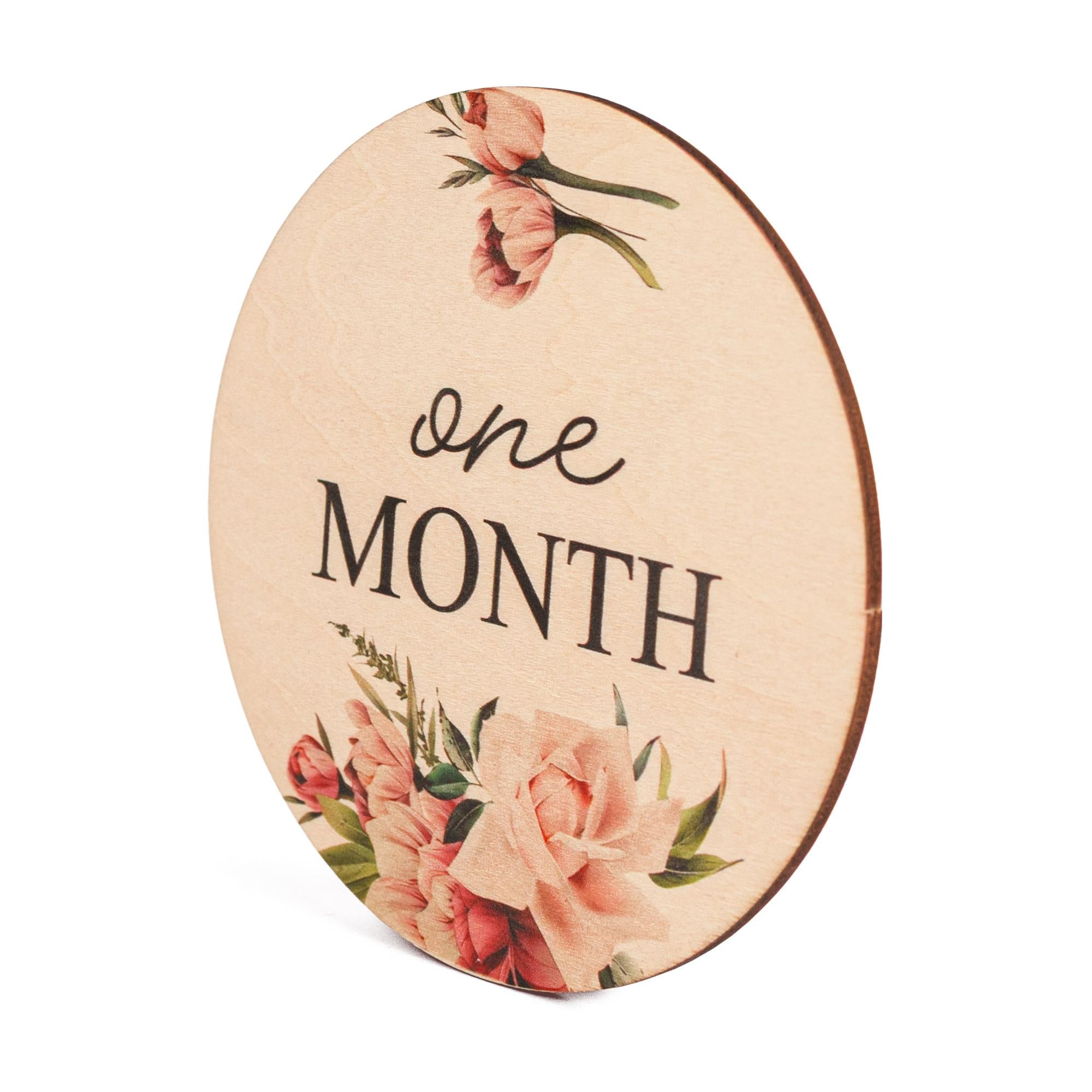 Wooden Baby Milestone Discs Set, Floral Monthly Photo Props For Baby Birl, Baby Shower Gift,Monthly Milestone  Signs,Monthly Signs Baby Girl