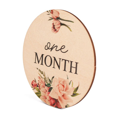 Wooden Baby Milestone Discs Set, Floral Monthly Photo Props For Baby Birl, Baby Shower Gift,Monthly Milestone  Signs,Monthly Signs Baby Girl